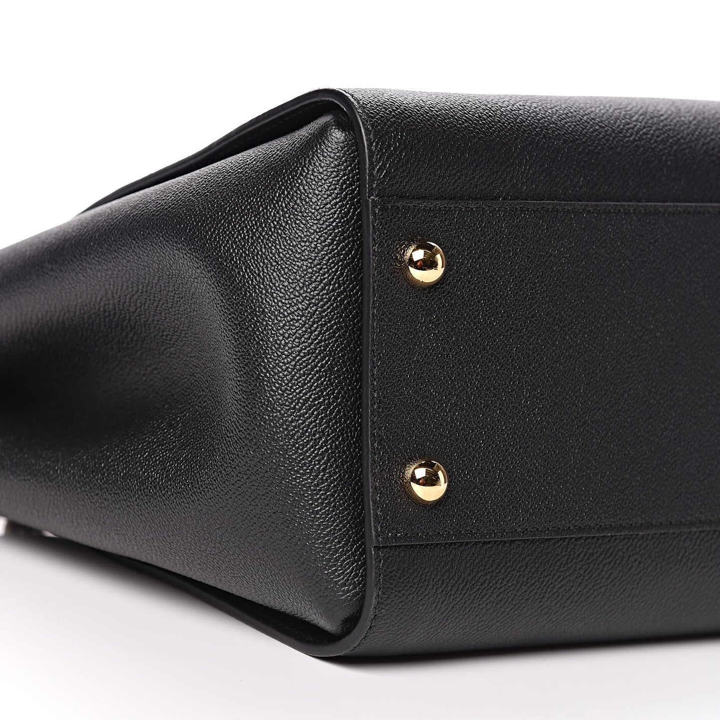 Soft Grain Calfskin Medium Buckle Tote Black