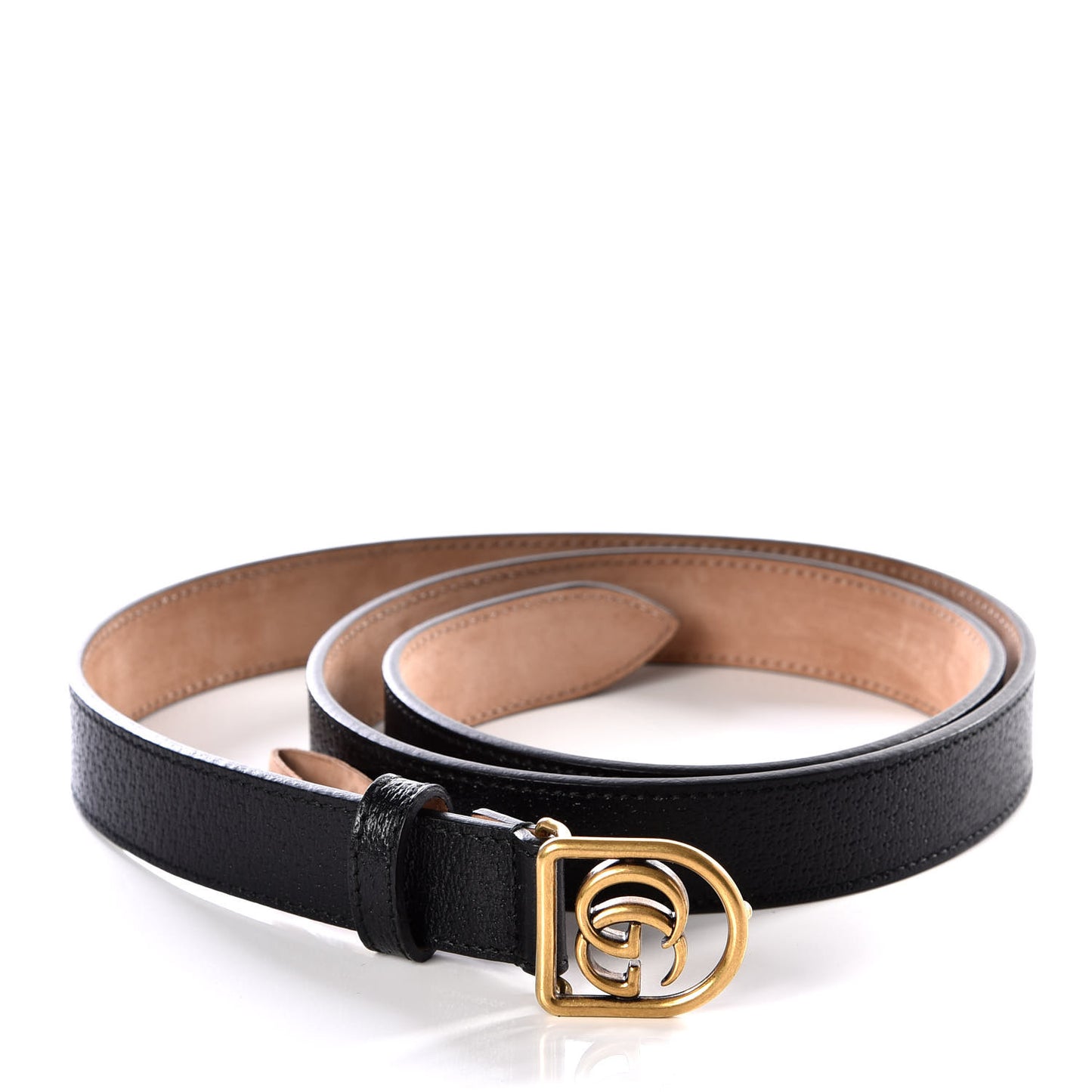 Calfskin Framed Double G Belt 100 40 Black