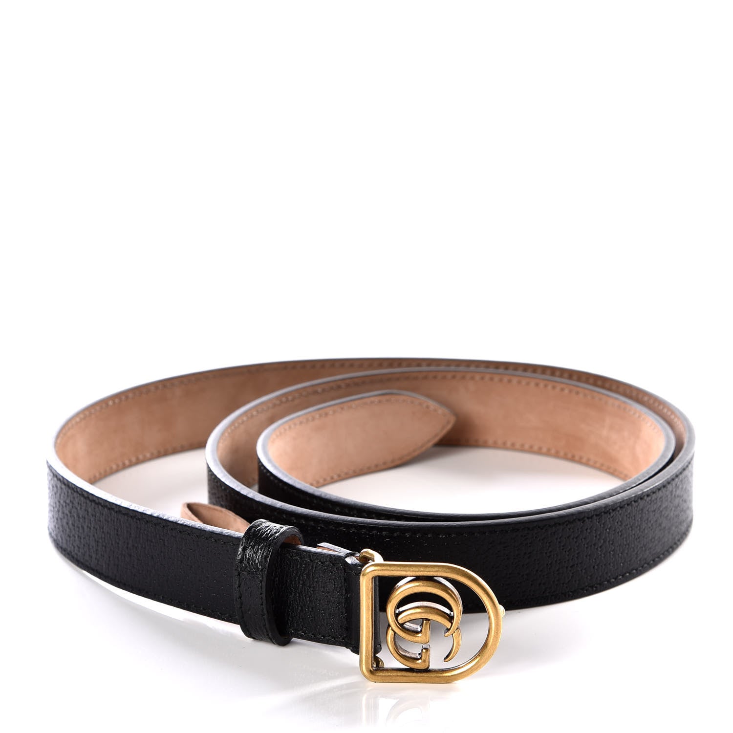 Gucci Calfskin Framed Double G Belt 100 40 Black 1 of 7