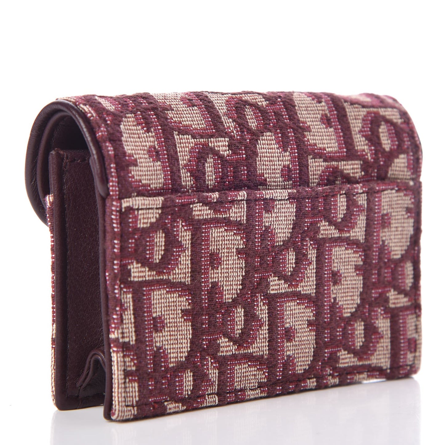 Oblique Saddle Card Holder Bordeaux
