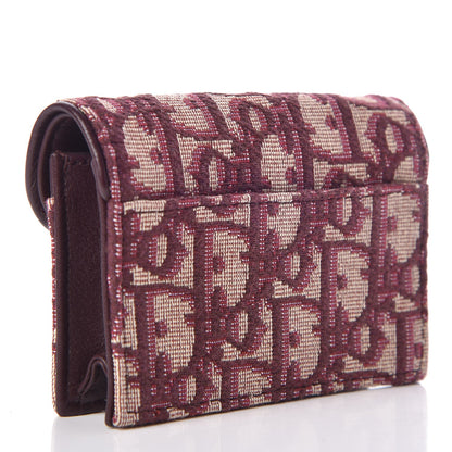 Christian Dior Oblique Saddle Card Holder Bordeaux 3 of 8