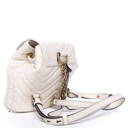 Gucci Calfskin Matelasse GG Marmont Flap Backpack White 2 of 8