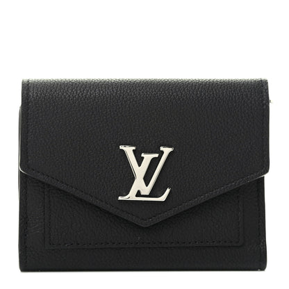 Louis Vuitton Soft Calfskin My Lockme Compact Wallet Black 1 of 8