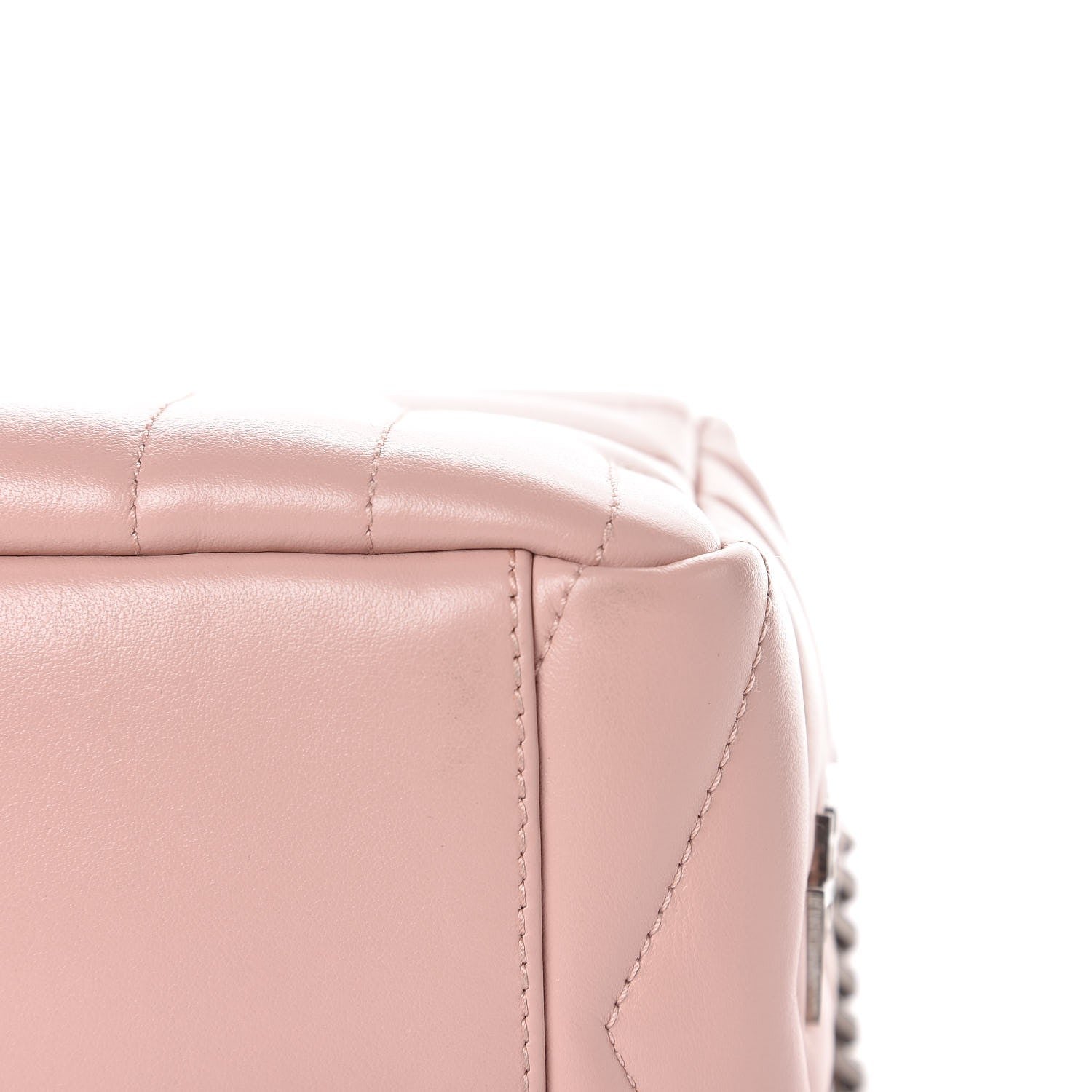 Saint Laurent Calfskin Y Quilted Monogram Small Loulou Bowling Bag Pale Pink 10 of 10