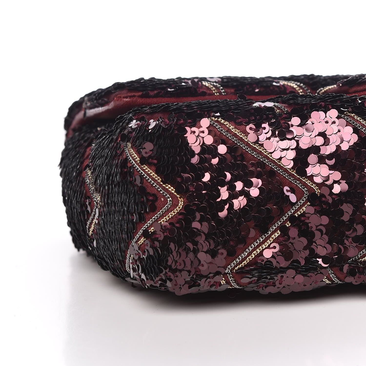 Chanel Sequins Chevron Classic Flap Burgundy 8 of 9