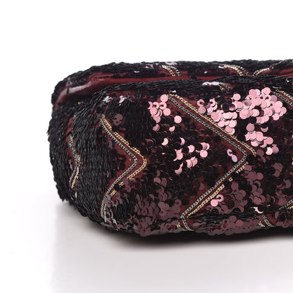 Chanel Sequins Chevron Classic Flap Burgundy 8 of 9