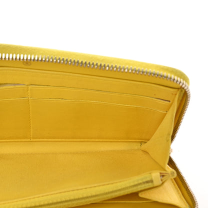 Chanel Lambskin Quilted Large Gusset Zip Around Wallet Yellow 5 of 9