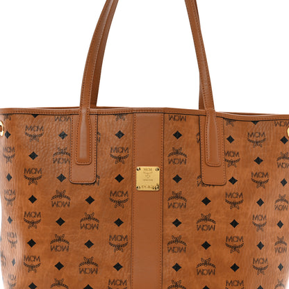 MCM Visetos Medium Liz Reversible Shopper Tote Cognac 9 of 18