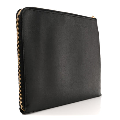 Fendi Vitello Elite Monster Eyes Studded Zip Around Pouch Black 3 of 11