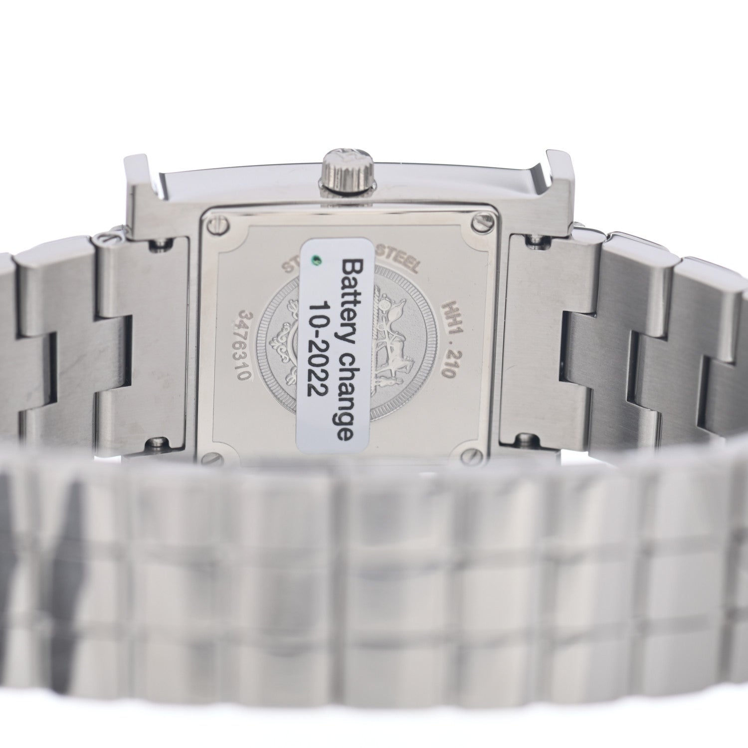Hermes Stainless Steel Diamond Mother of Pearl 21mm Heure H Hour Quartz Watch 4 of 5