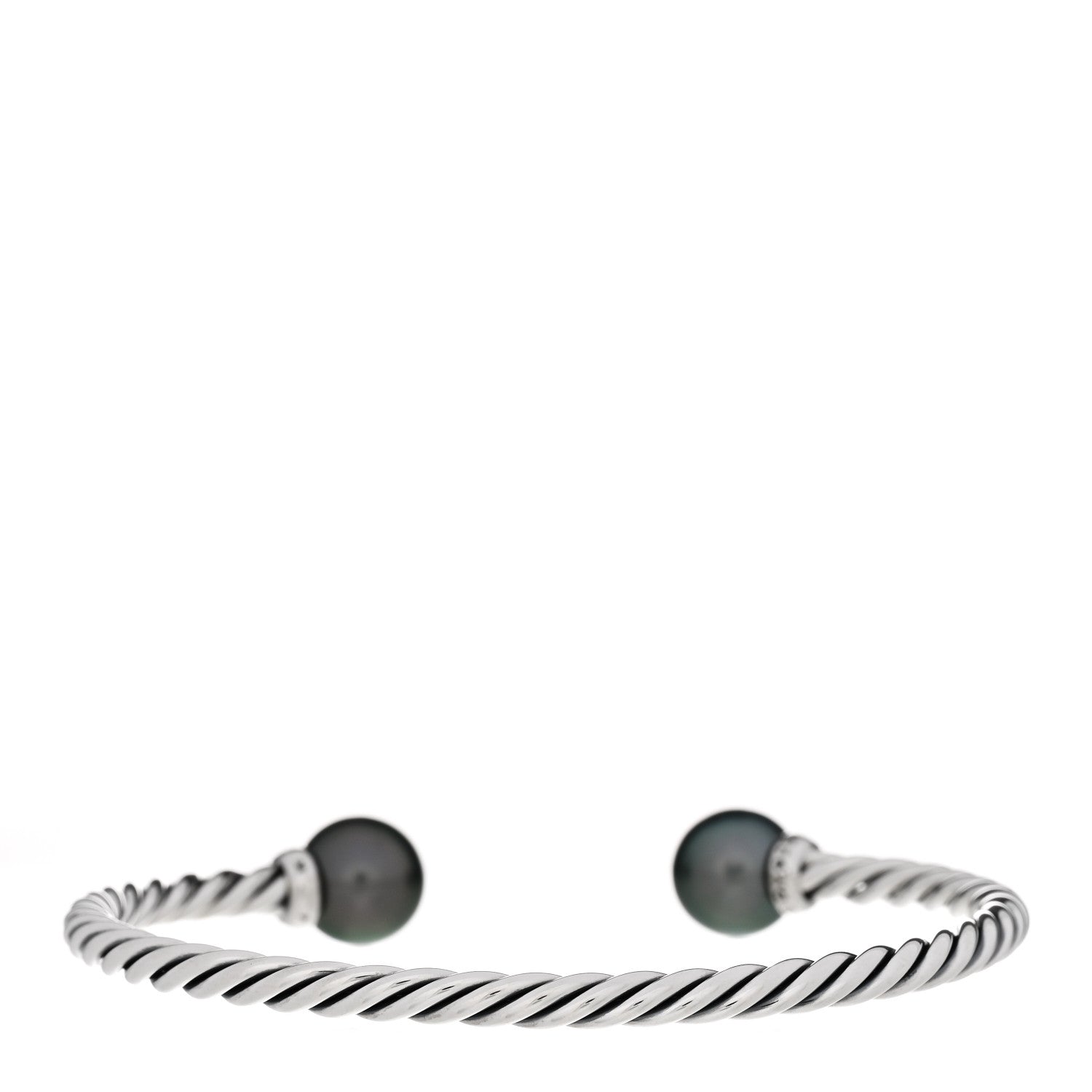 David Yurman Sterling Silver Diamond Tahitian Pearl 9mm Solari Bracelet 2 of 5