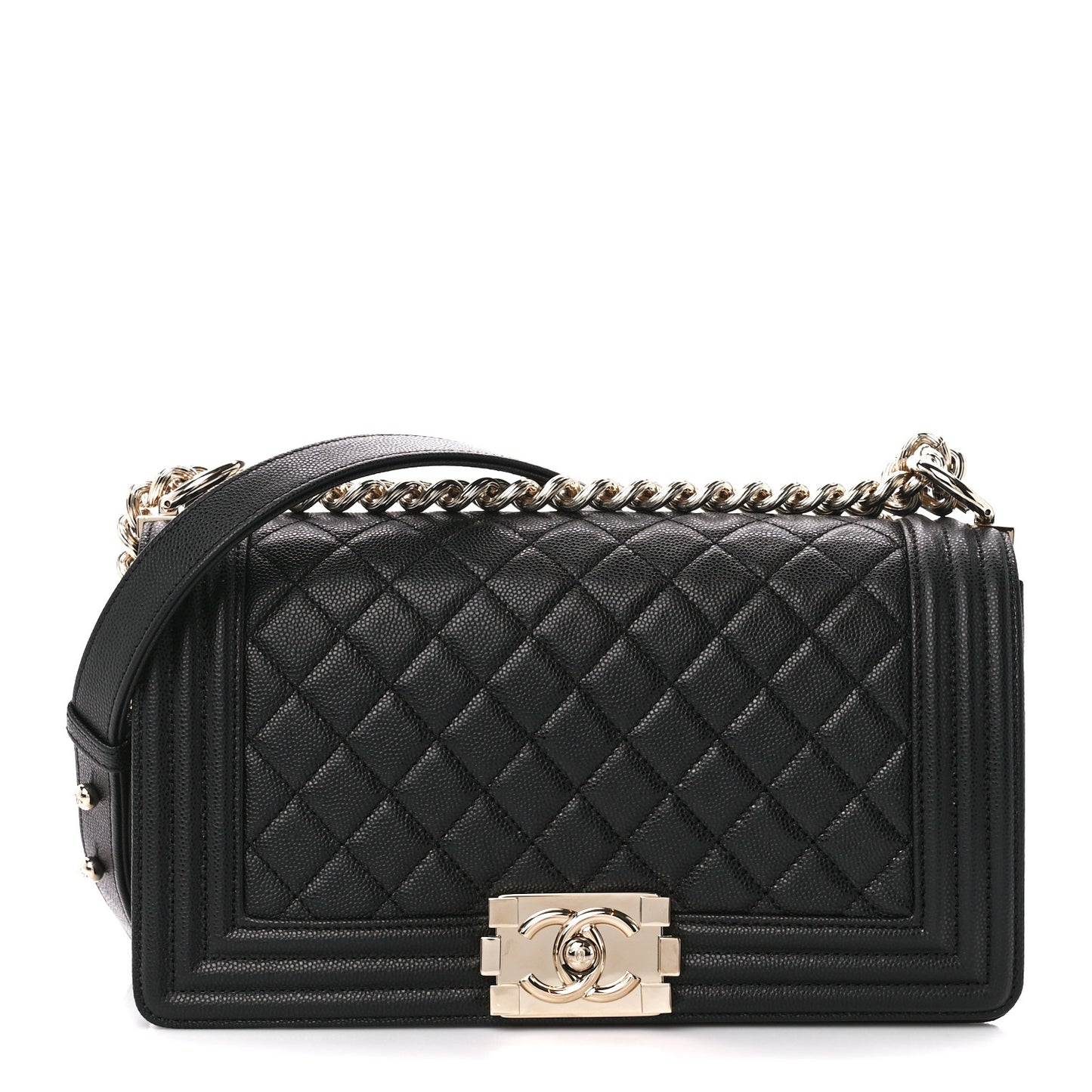 Caviar Quilted Medium Boy Flap Black