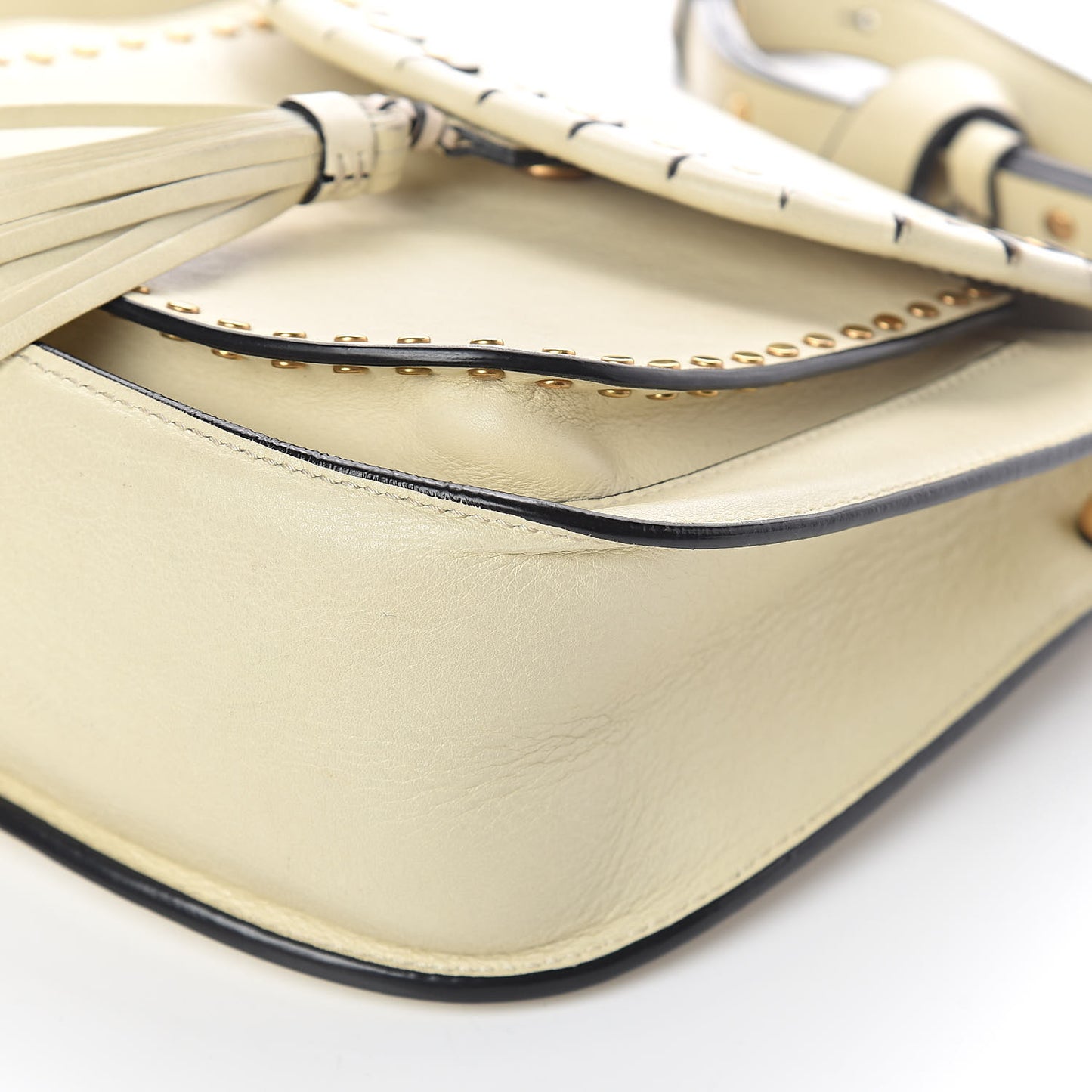 Calfskin Small Hudson Shoulder Bag Lace White