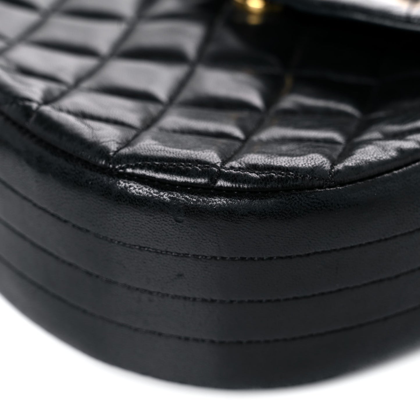 Lambskin Quilted Small Single Flap Black