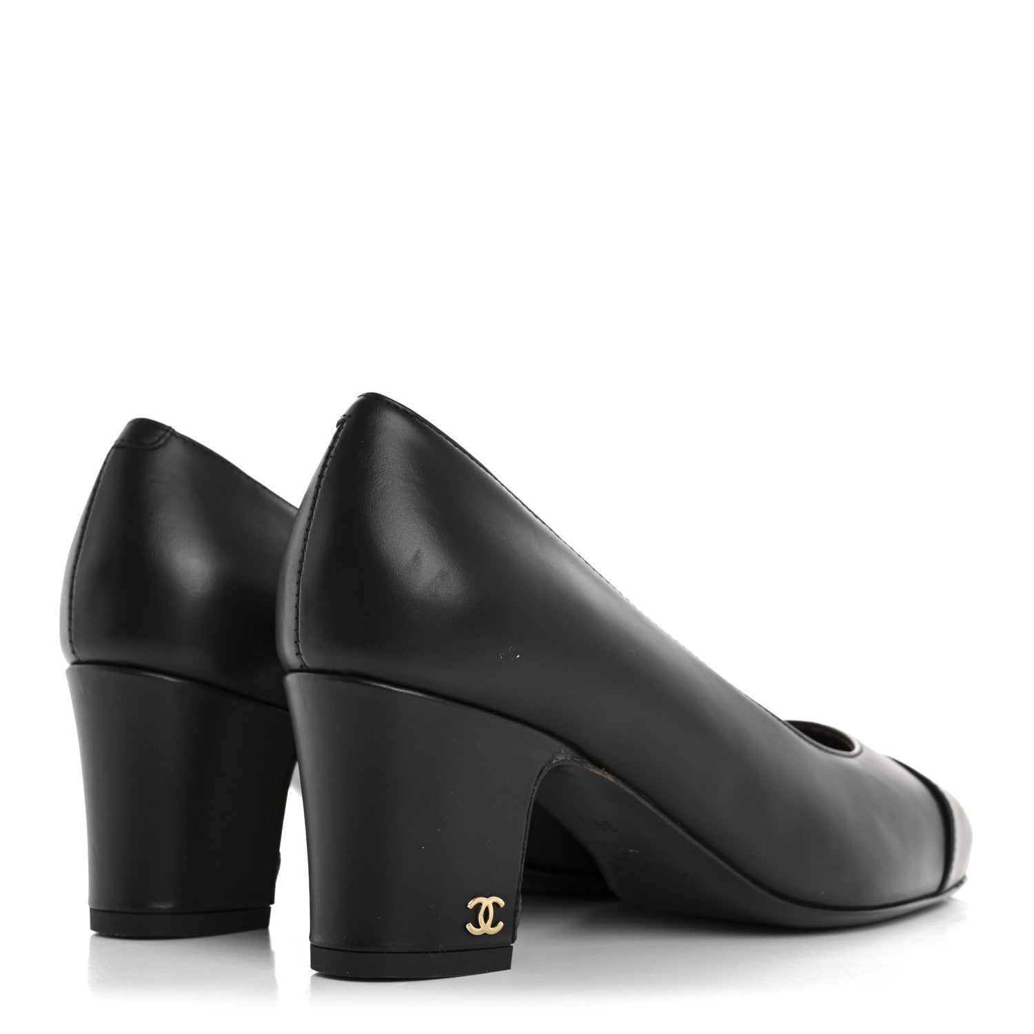 Chanel Lambskin Cap Toe CC Uniform Pumps 36.5 Black 5 of 10