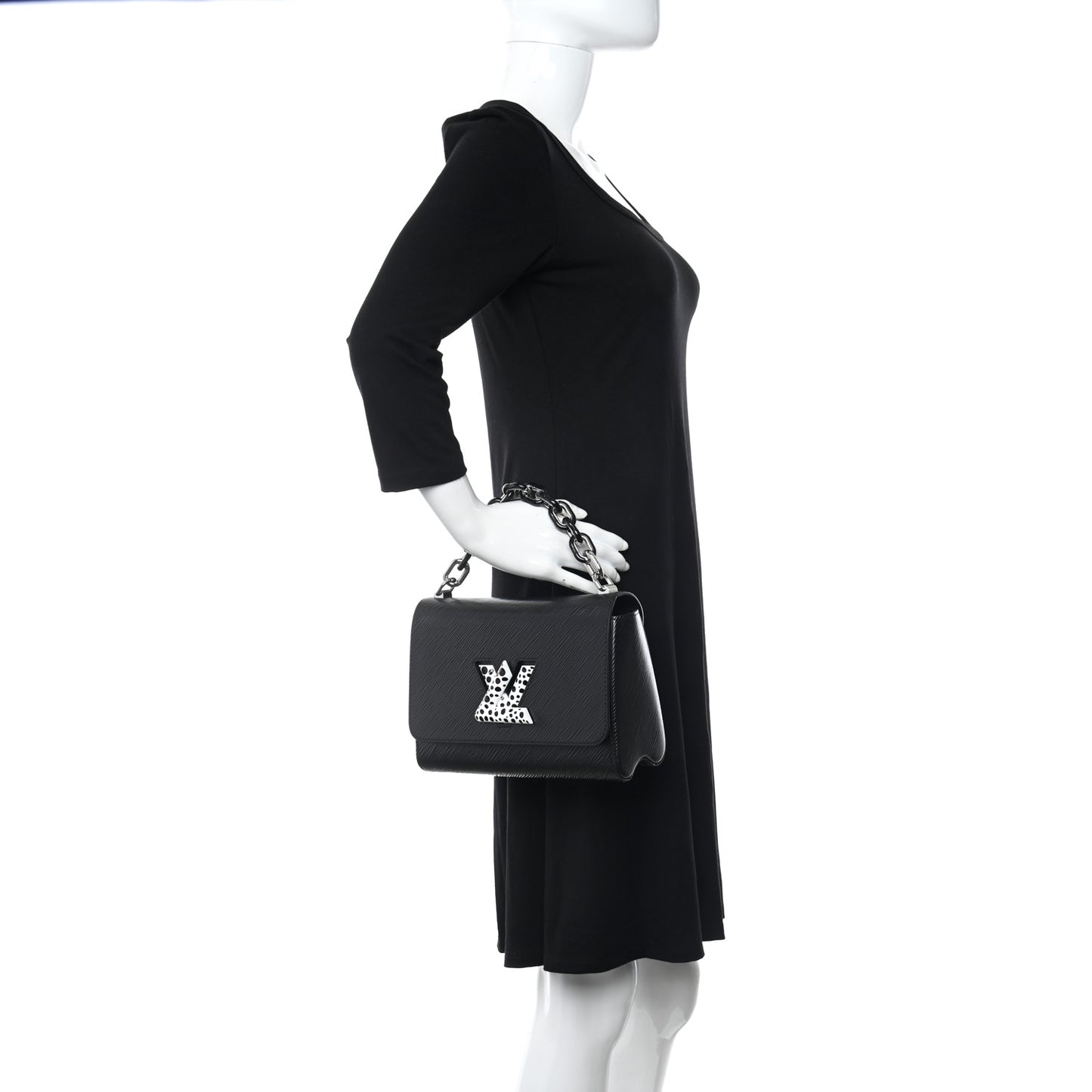 LV x YK Epi Infinity Dots Twist Shoulder Bag MM Black