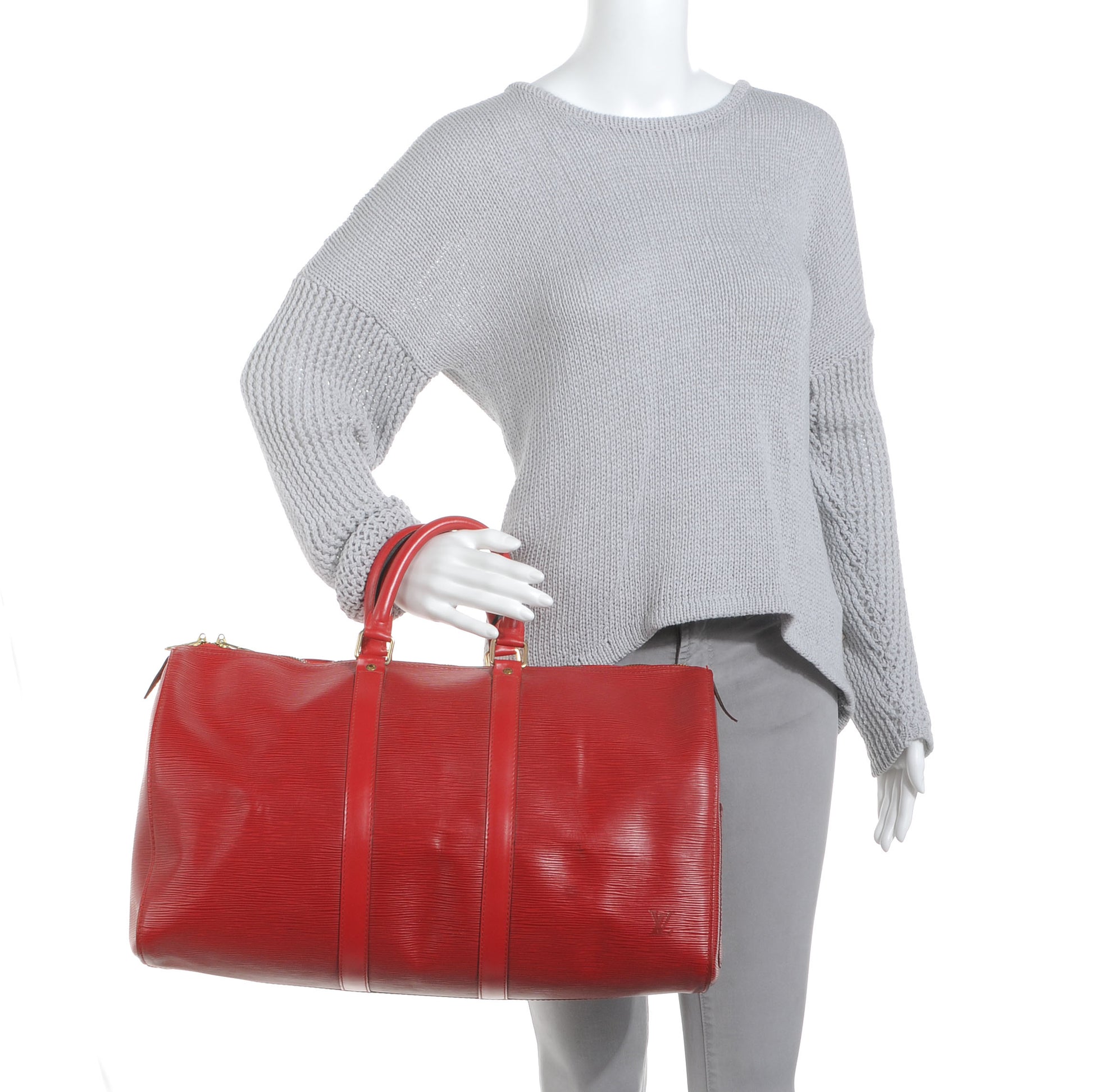 Louis Vuitton Epi Keepall 45 Red 2 of 7