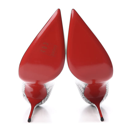 Christian Louboutin Patent Degrade Snakeskin Printed So Kate 120 Pumps 40 White Roccia 5 of 8