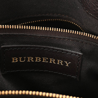 Burberry Grained Calfskin Haymarket Check Medium Golderton Tote Chocolate 6 of 10