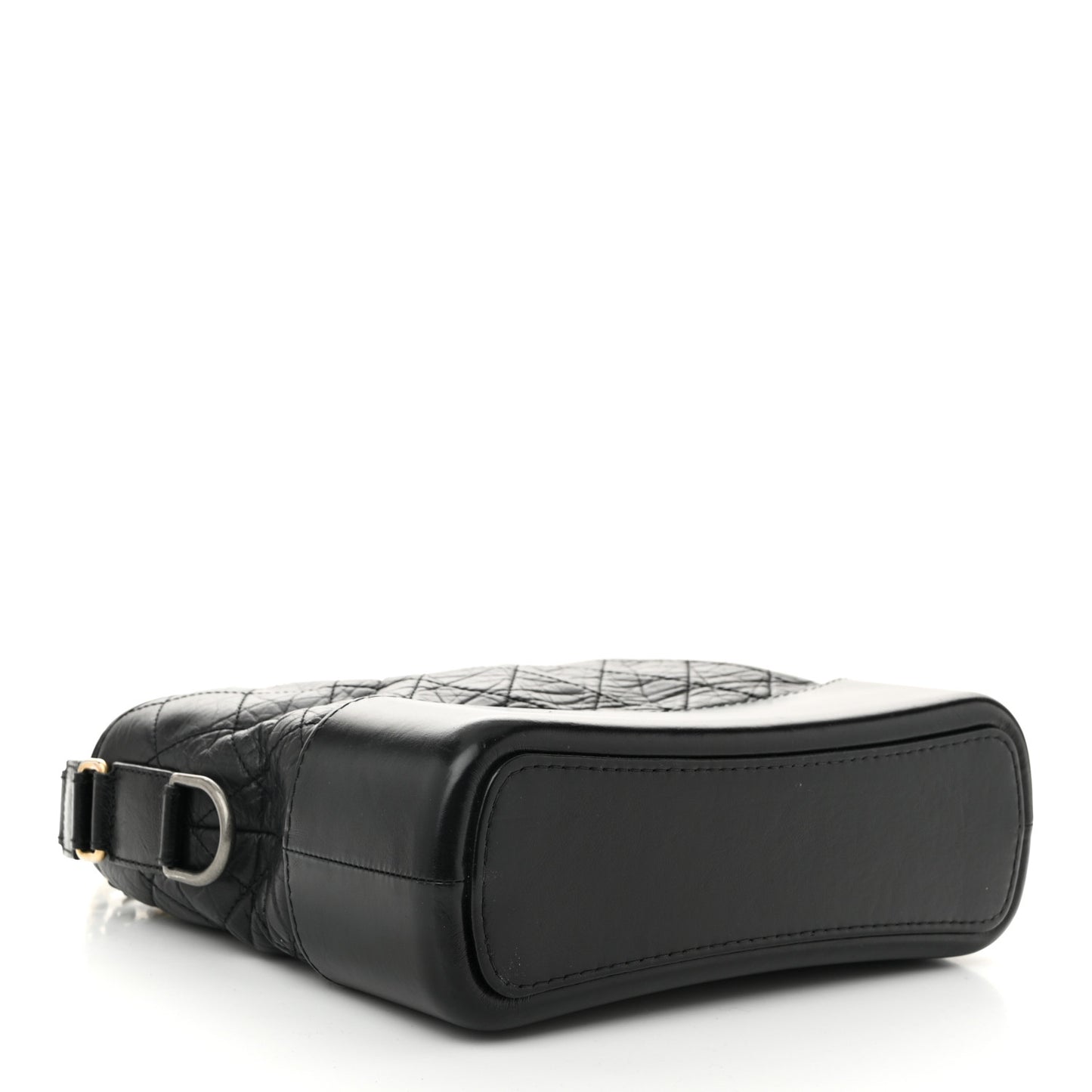 Aged Calfskin Quilted Small Gabrielle Logo Hobo Black