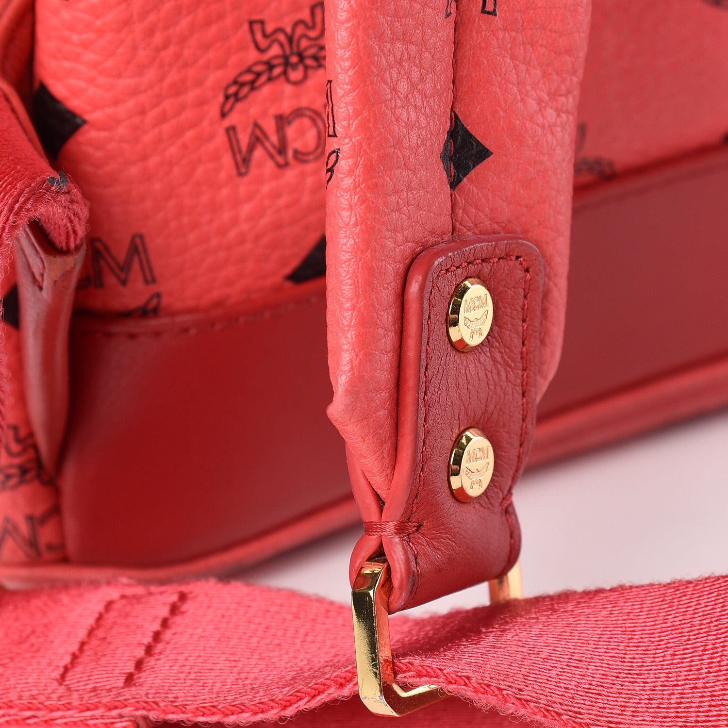 MCM Visetos Medium Side Stud Stark Backpack Coral 17 of 20