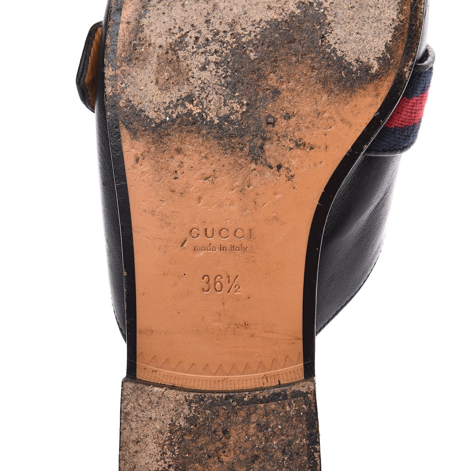 Gucci Calfskin Web Womens Peyton GG Slippers 36.5 Black 7 of 12