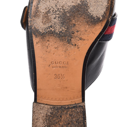 Gucci Calfskin Web Womens Peyton GG Slippers 36.5 Black 7 of 12