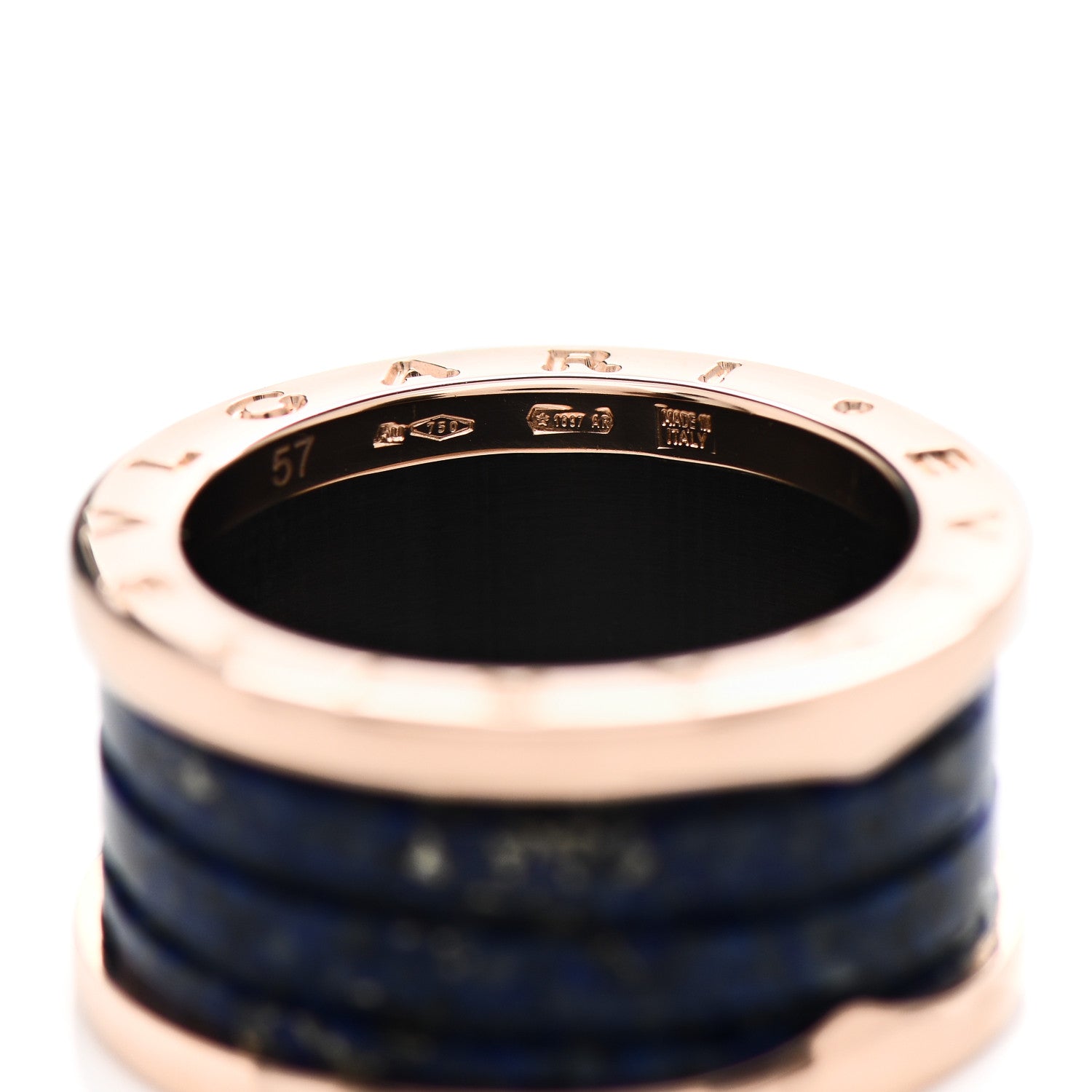 Bulgari 18K Rose Gold Lapis Lazuli B.Zero1 Four-Band Ring 57 8 5 of 6
