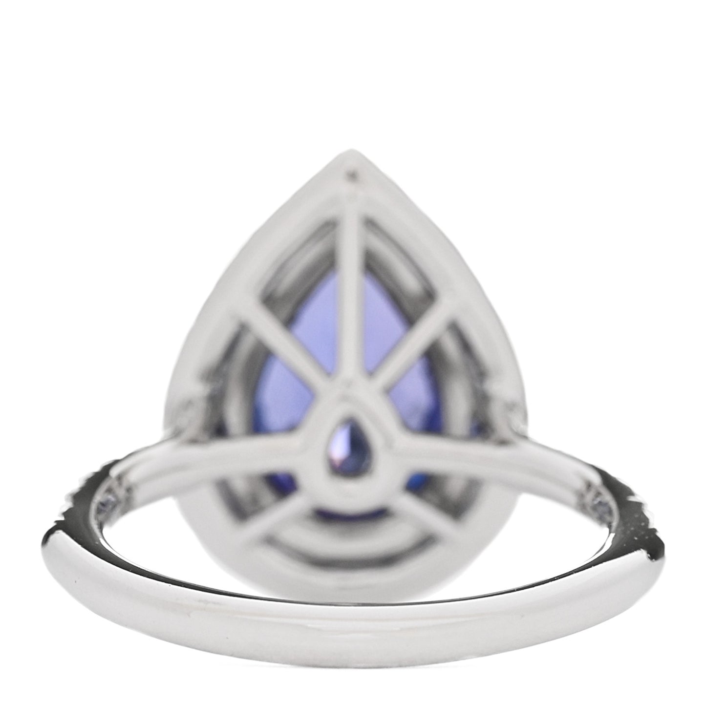 Platinum Diamond Tanzanite Soleste Pear Cut Ring 52 6