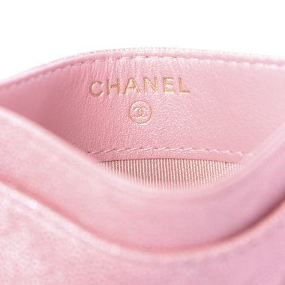 Chanel Iridescent Caviar Quilted Card Holder Rose Pink 5 of 8