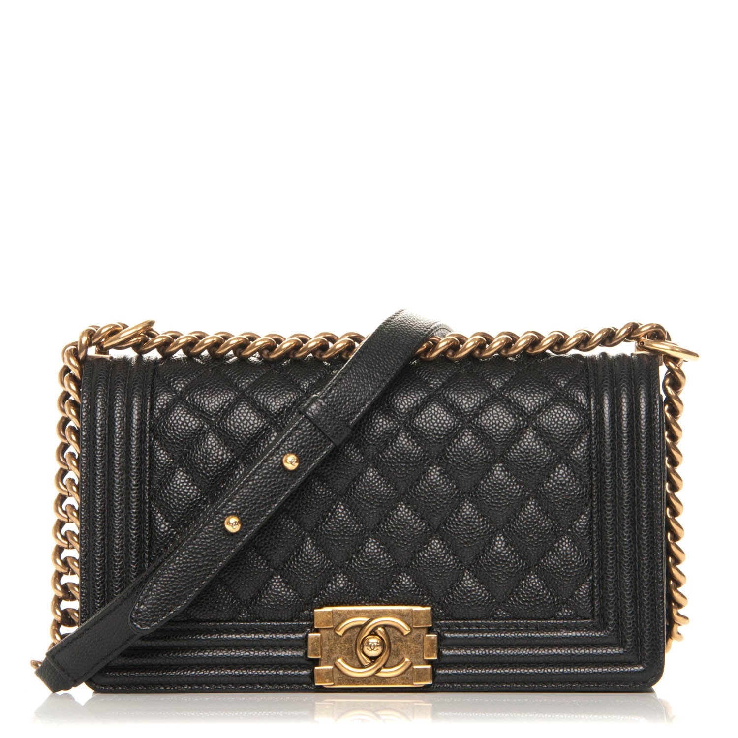 Chanel Caviar Quilted Medium Boy Flap Black 183902 – FASHIONPHILE