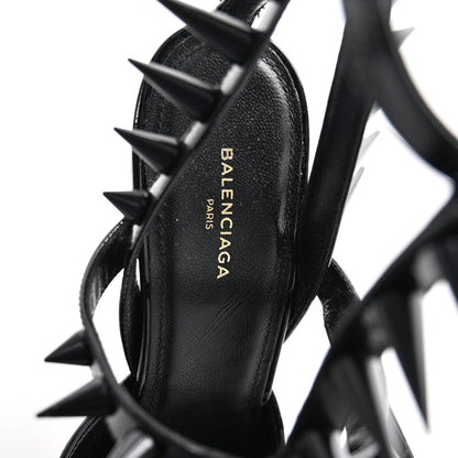 Balenciaga Glossy Calfskin Spiked Pumps 36 Black 8 of 10