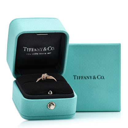 Tiffany 18K Rose Gold Diamond Small Knot Ring 52 6 5 of 5