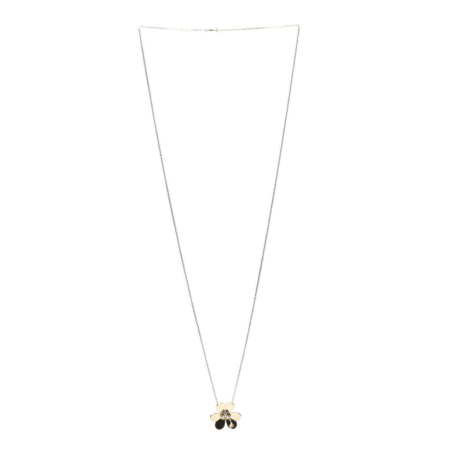 18K Yellow Gold Diamond Very Large Frivole Clip Pendant Necklace