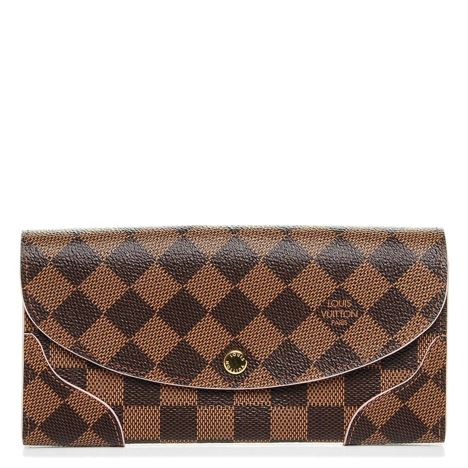 Louis Vuitton Damier Ebene Caissa Wallet Rose Ballerine 1 of 6