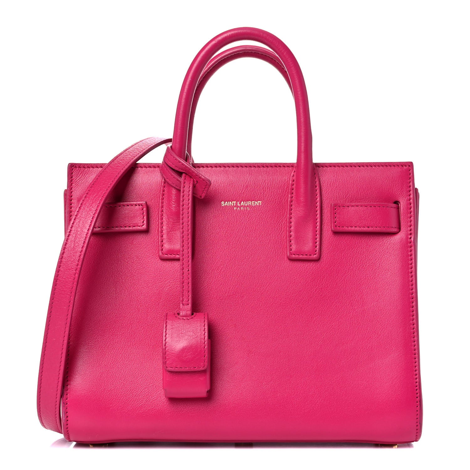 Saint Laurent Calfskin Nano Sac De Jour Lipstick Fuchsia 1 of 23