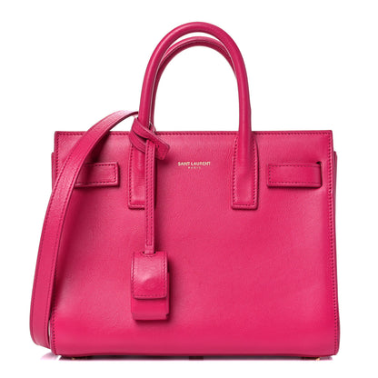 Saint Laurent Calfskin Nano Sac De Jour Lipstick Fuchsia 1 of 23