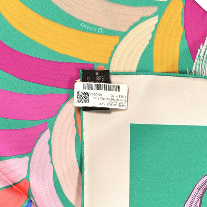 Hermes Silk Carre Double Face Tigre Royal Scarf 90 Vert Beige Multicolor 4 of 6