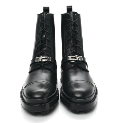 Hermes Glossed Calfskin Funk Ankle Boots 38.5 Black 3 of 20