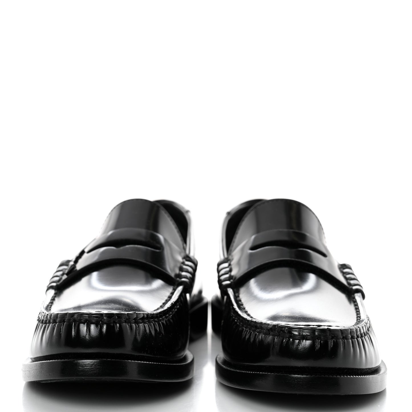 Calfskin Penny Loafers 36 Black