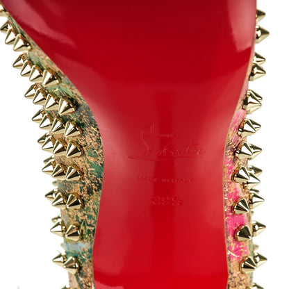 Christian Louboutin Cork Patent Bloom Print Follies Spikes 100 Pumps 39.5 Version Multicolor 6 of 8