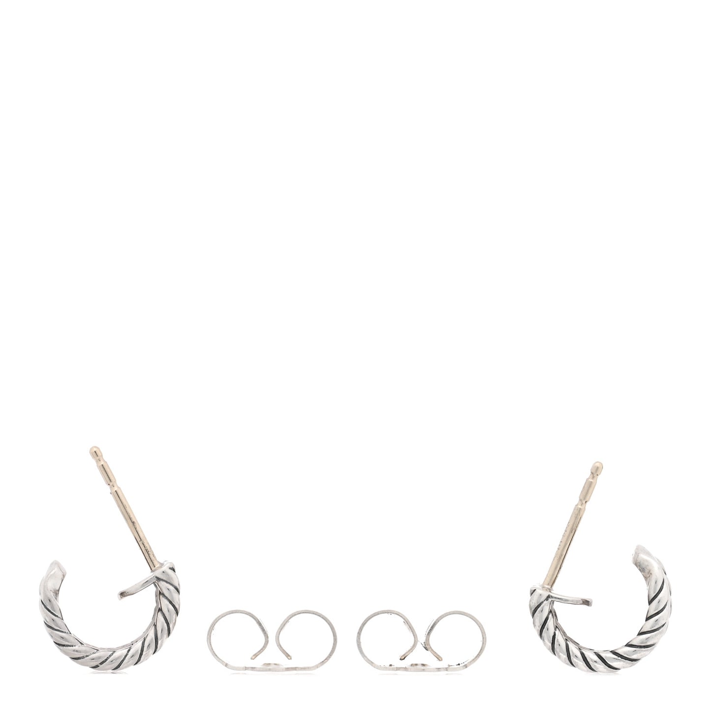 Sterling Silver Diamond 12mm Cable Hoop Earrings
