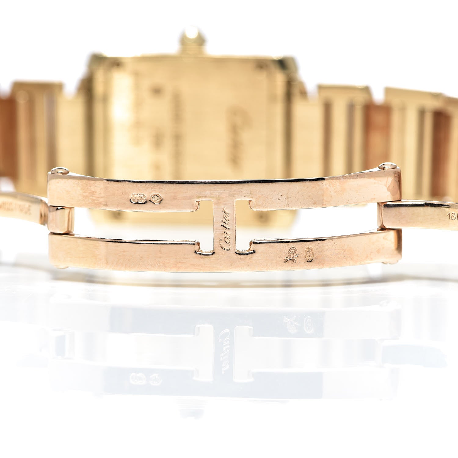 Cartier 18K Yellow Gold Diamond 20mm Tank Francaise Quartz Watch 7 of 8