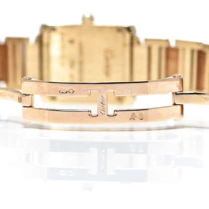 Cartier 18K Yellow Gold Diamond 20mm Tank Francaise Quartz Watch 7 of 8