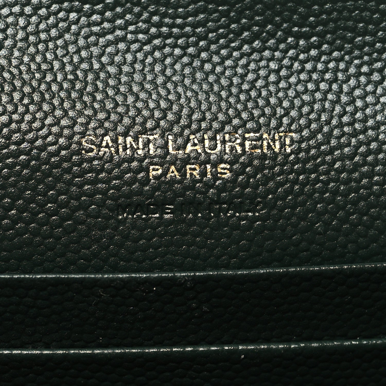 Saint Laurent Grain De Poudre Mixed Matelasse Triquilt Monogram Compact Tri Fold Wallet Dark Green 6 of 9