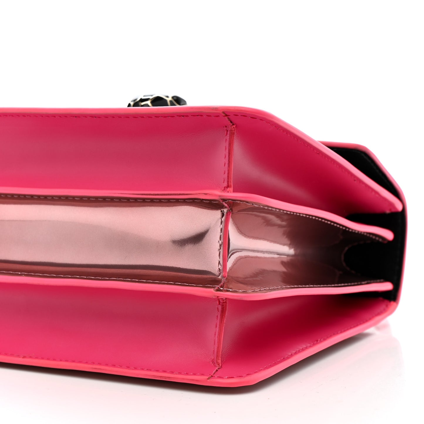 Metallic Calfskin Serpenti Forever Top Handle Pink