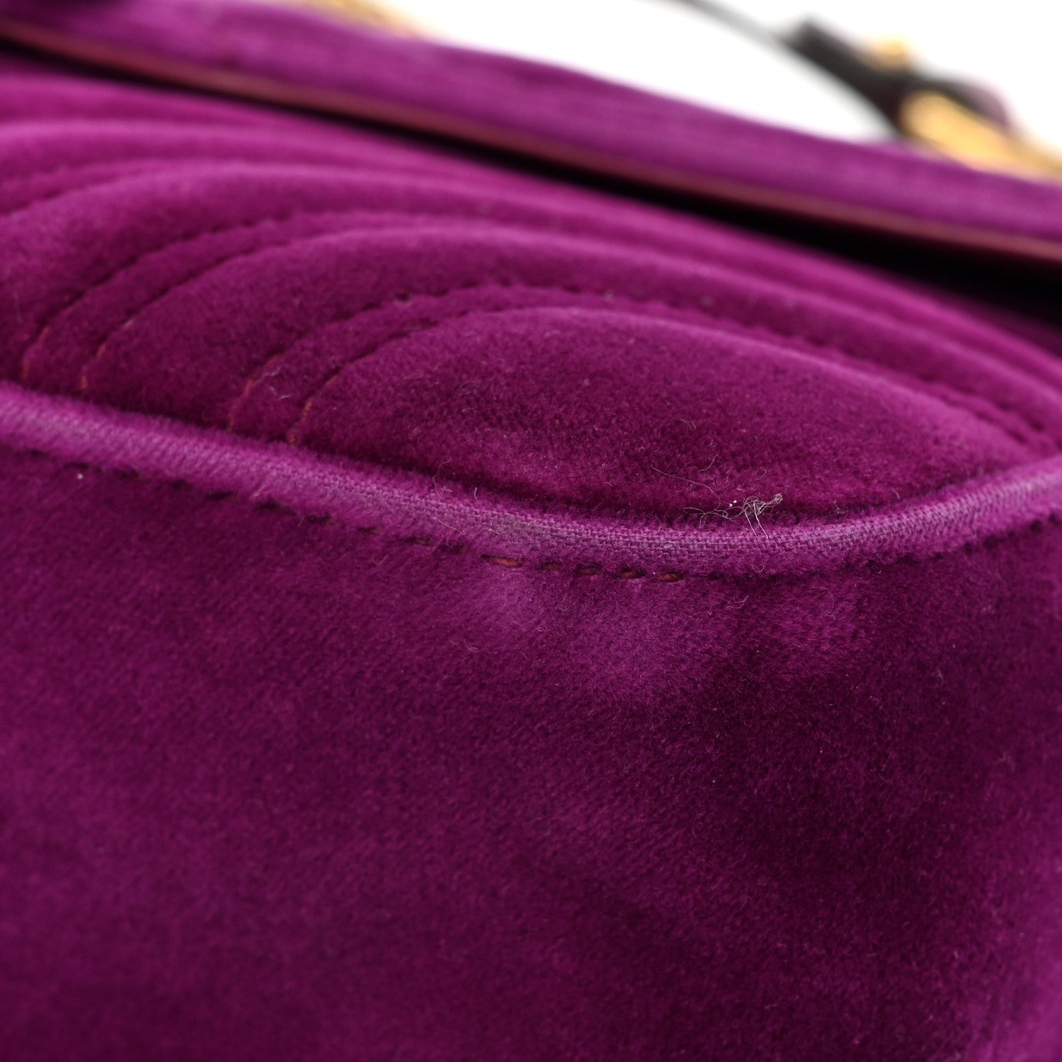 Gucci Velvet Matelasse Small GG Marmont Shoulder Bag Fuchsia Violet Cyclamen 15 of 18