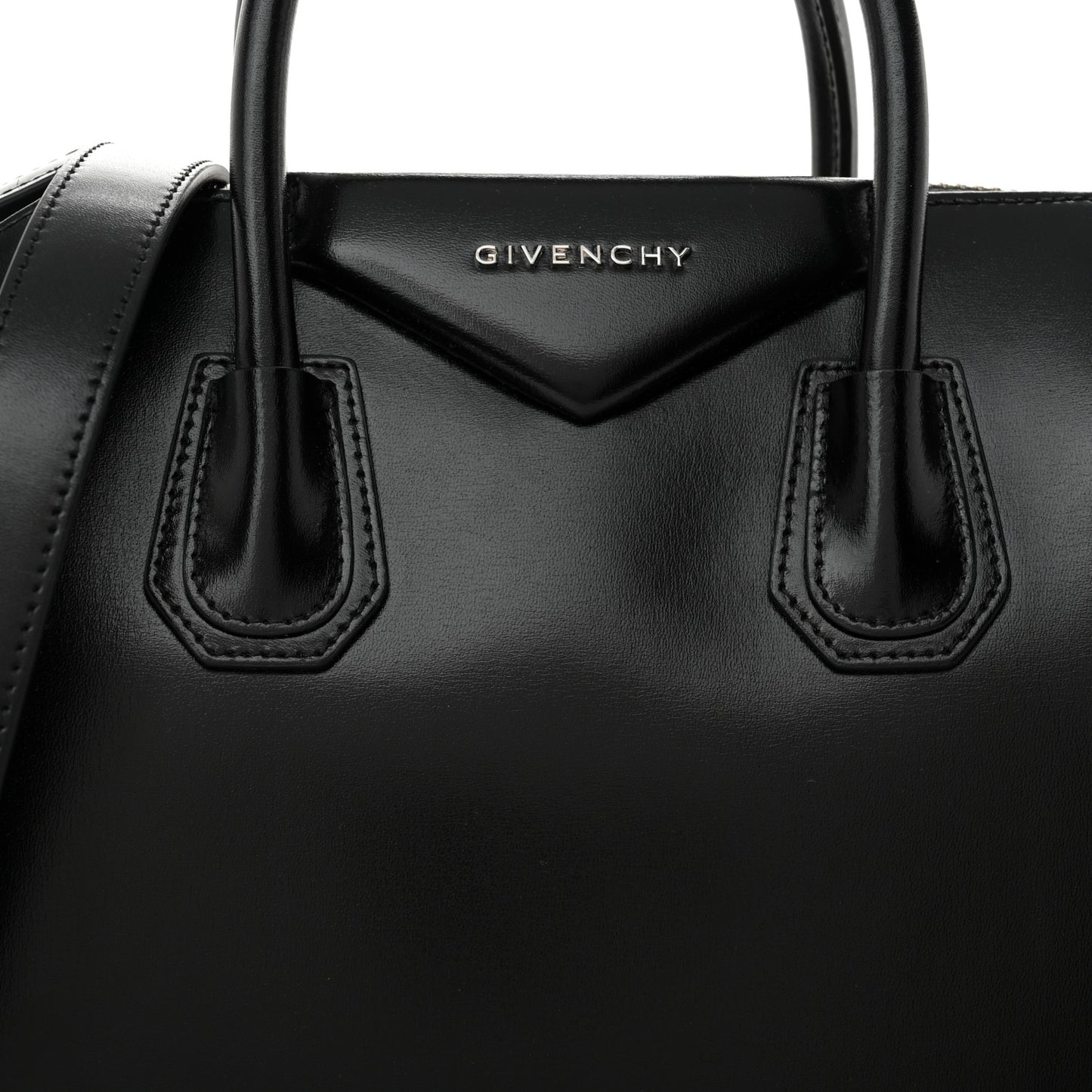 Shiny Lord Calfskin Small Antigona Black