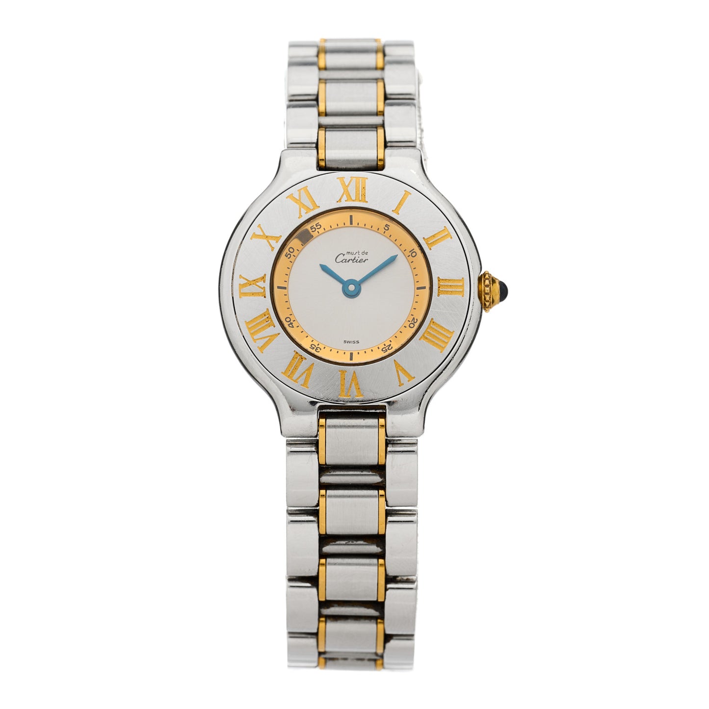 Stainless Steel 18K Yellow Gold 28mm Must De 21 Quartz Watch