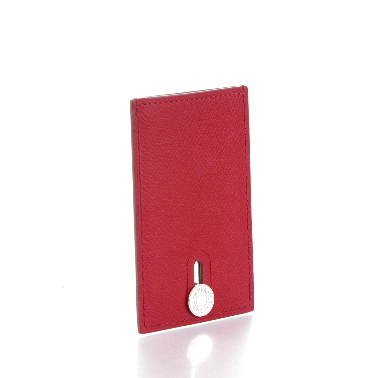 Epsom Diabolo Card Holder Case Rouge Garance
